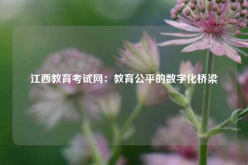 江西教育考试网：教育公平的数字化桥梁